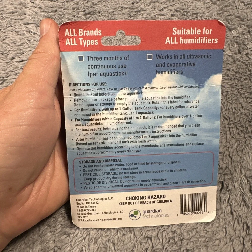 Aquastick Antimicrobial Humidifier Treatment, Universal Fit Reduces Odors 2 Pack